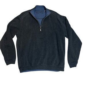 Tommy Bahama Men's Charcoal Zip-Up Sweater M